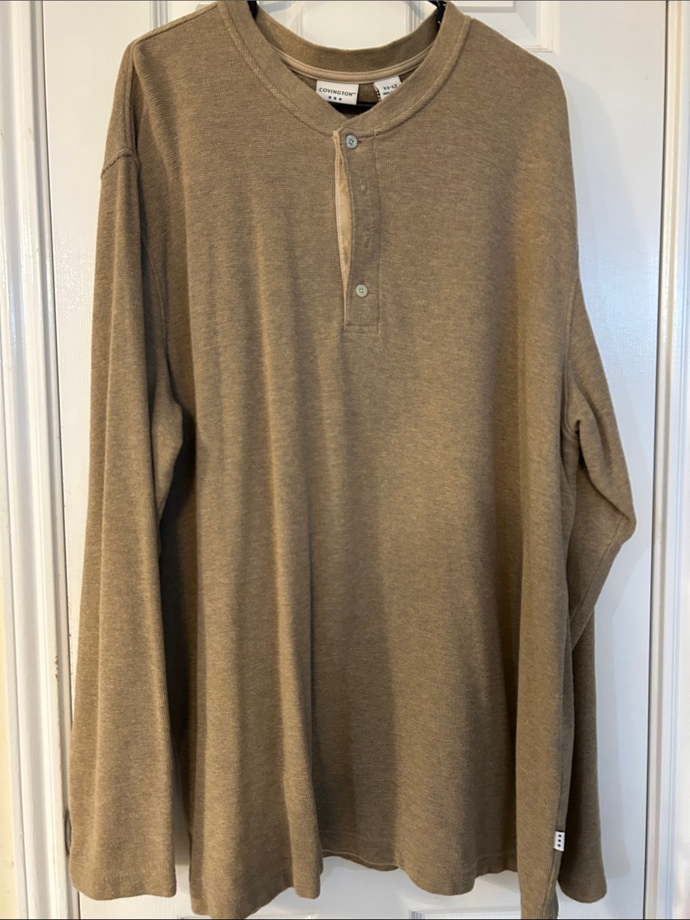 Covington Tan & black Long-Sleeve Henley Shirt (2) shirts